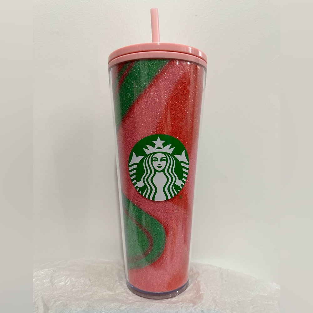 Starbucks Pink cold cup tumbler Lava design